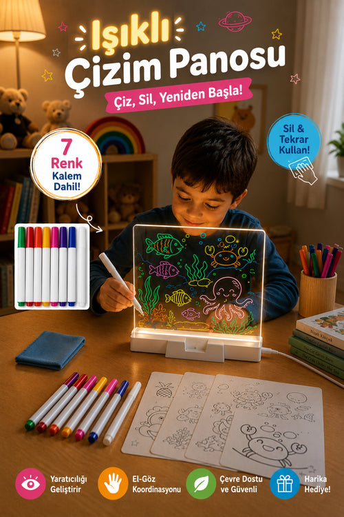 Neonio Işıklı Çizim Tahtası