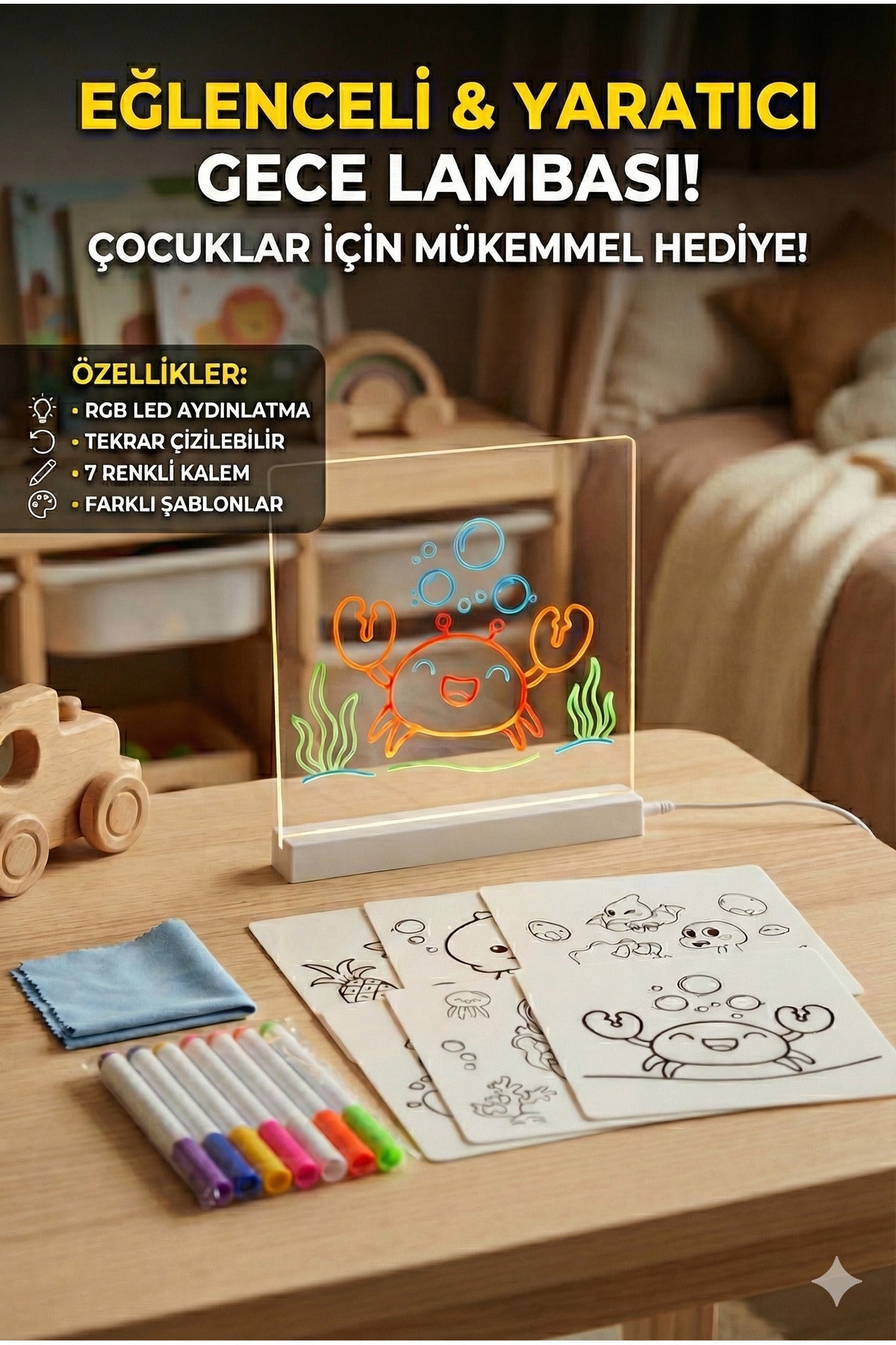 Neonio Işıklı Çizim Tahtası